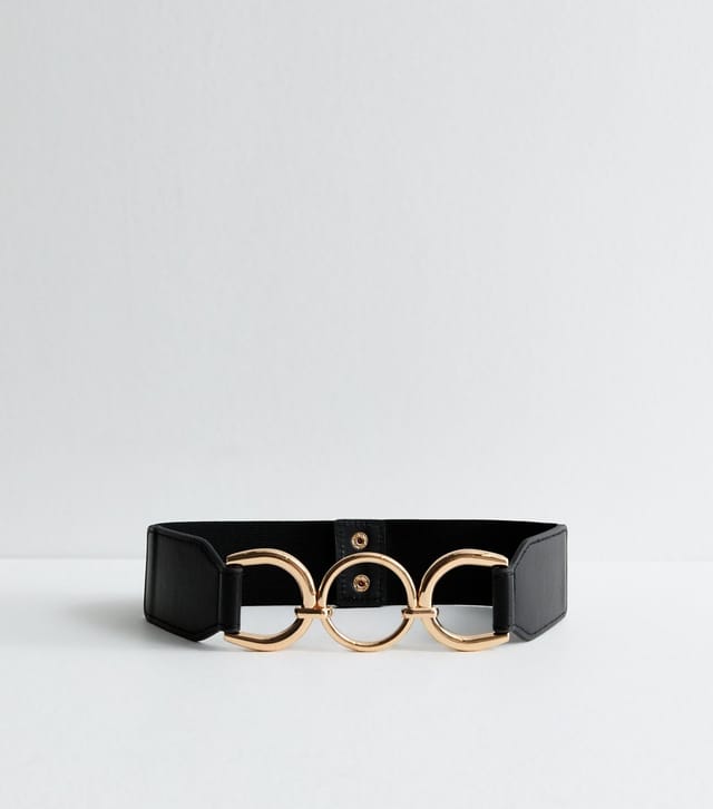 New Look Black Circle Buckle Stretch Belt New Look - 2