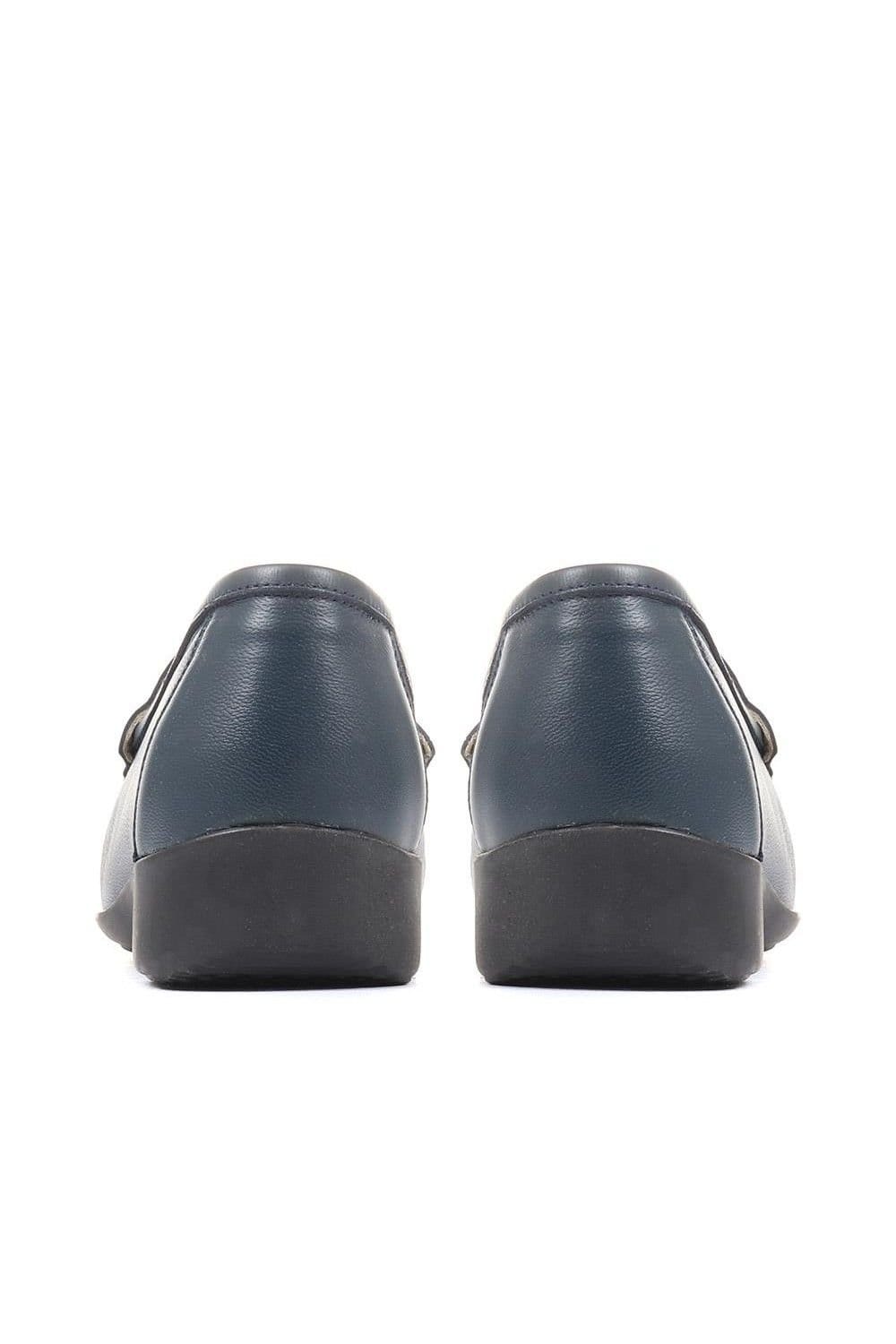 Pavers Pavers Women's Leather Tassel Loafers in Navy - 4