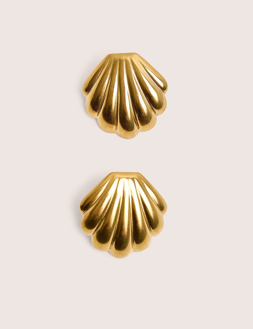 Public Desire Shell Detail Earrings Gold - 1