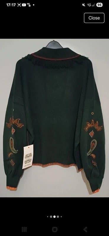 Never Fully Dressed Never Fully Dressed Bottle Green Embroidered Safari Cardigan RRP £129 - size XL(18/20)