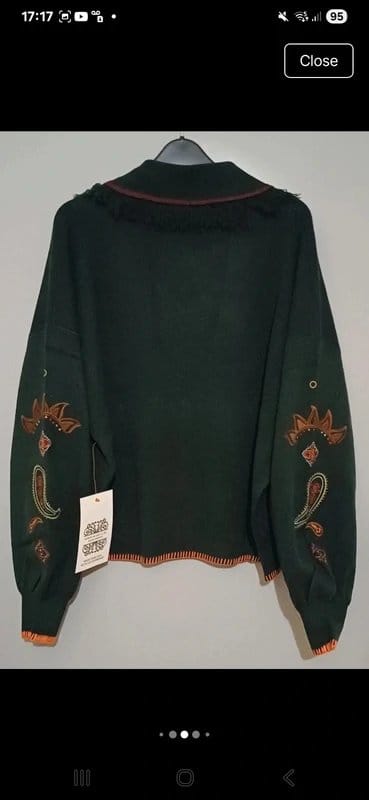 Never Fully Dressed Dark Green Embroidered Safari Cardigan