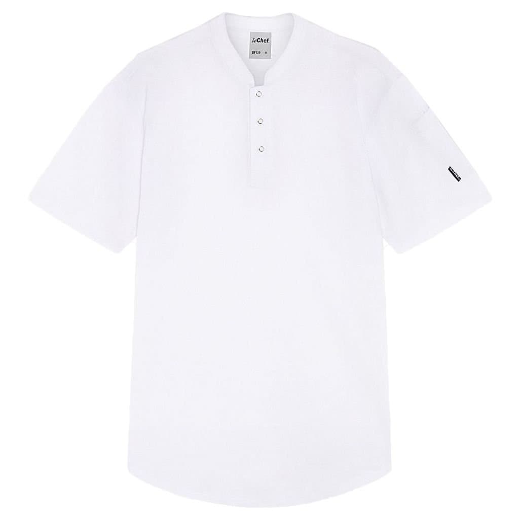 Le Chef Le Chef Men's Pique Chef Shirt in White