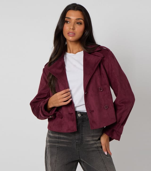 Urban Bliss Women's Dark Purple Faux Suede Jacket Urban Bliss New Look - 2