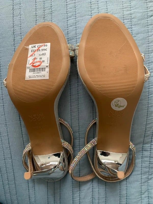 New Look Silver straps heels with sequin details!