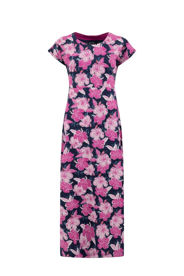 Weird Fish Weird Fish Women's Mirren Printed Maxi Dress in Mid Navy - 2
