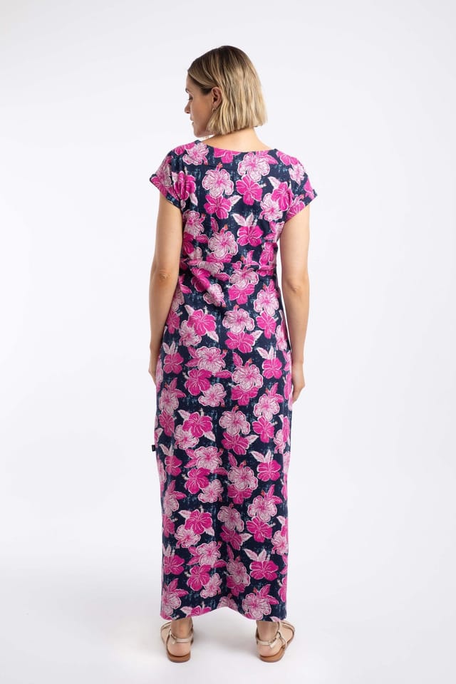 Weird Fish Weird Fish Women's Mirren Printed Maxi Dress in Mid Navy - 3
