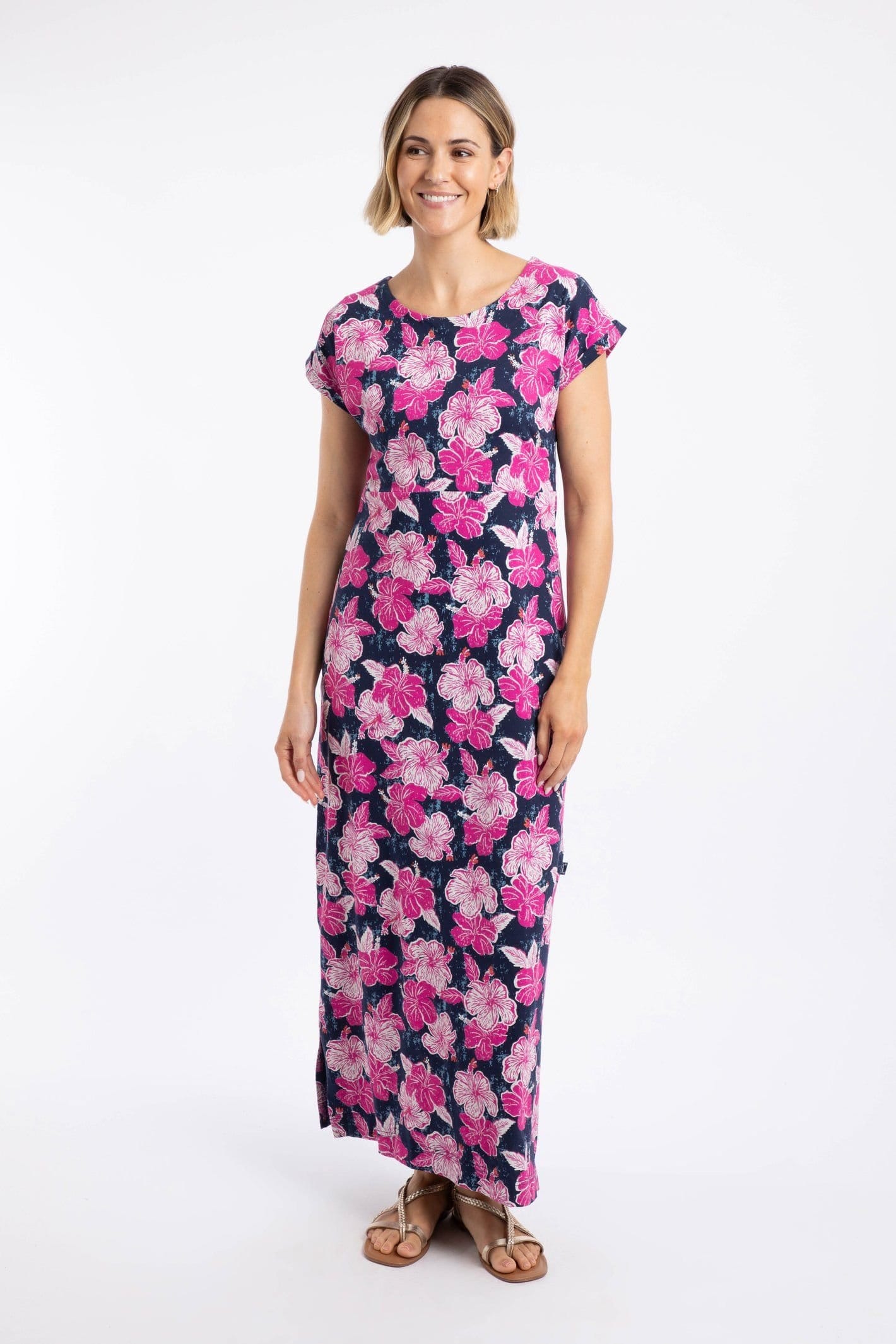 Weird Fish Weird Fish Women's Mirren Printed Maxi Dress in Mid Navy - 4