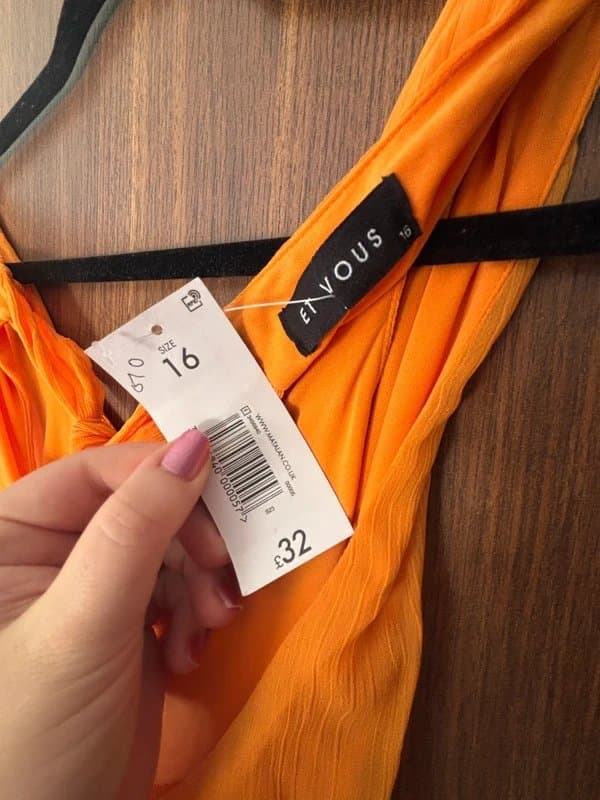 Et Vous Beautiful orange halter neck formal dress