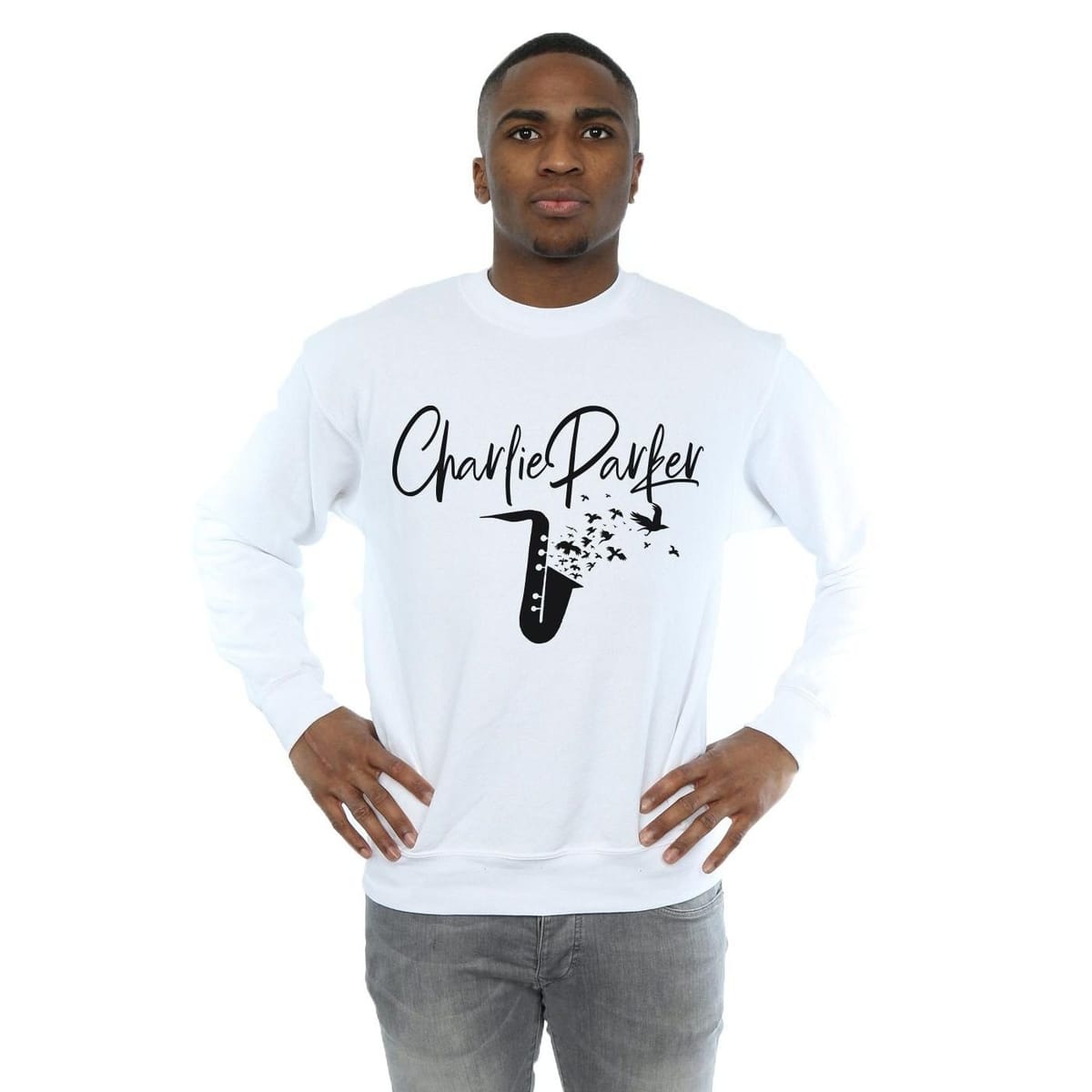 Charlie Parker Charlie Parker Men's Bird Sounds Sweatshirt in White - 1