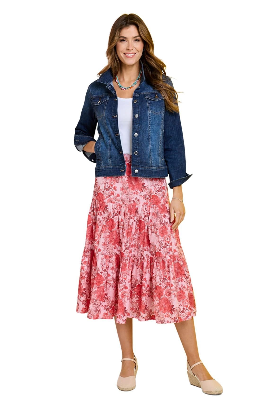Amber Amber Stretch Cotton Western Style Jacket, Classic & Versatile Women's in Blue - 4