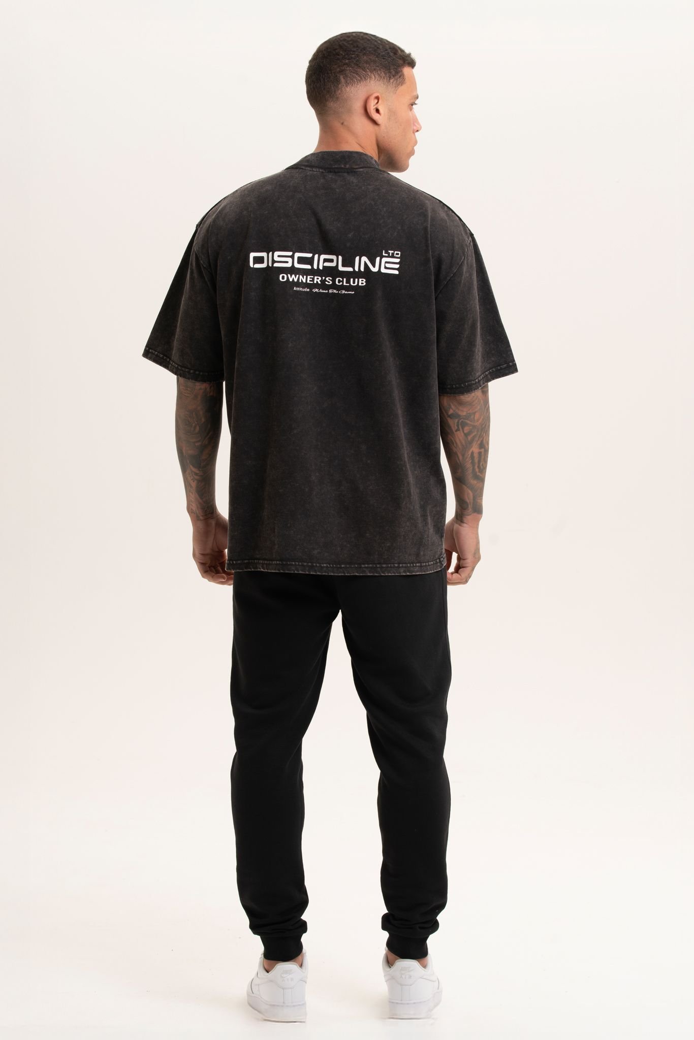 Discipline 365 Discipline 365 Men's Discipline Soft Oversized T-Shirt with Brand Detail in Grey - 2