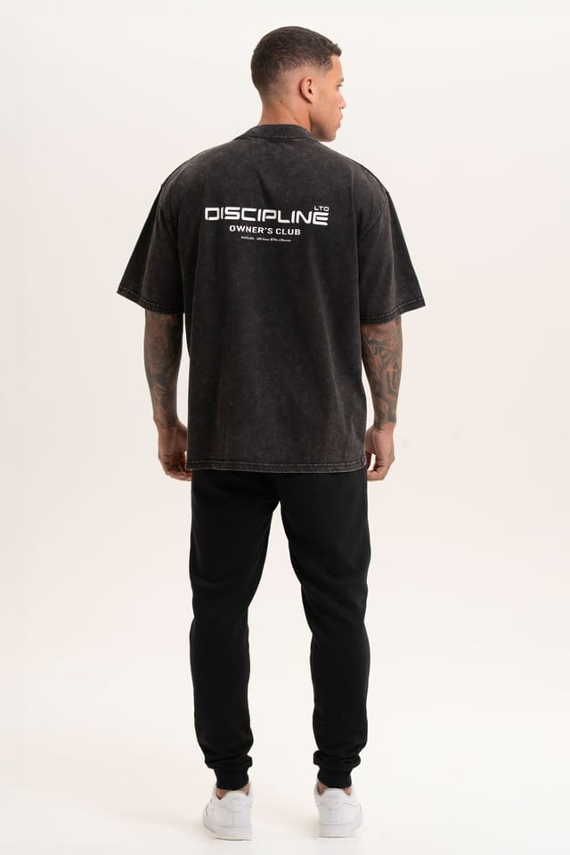 Discipline 365 Discipline 365 Men's Discipline Soft Oversized T-Shirt with Brand Detail in Grey - 2