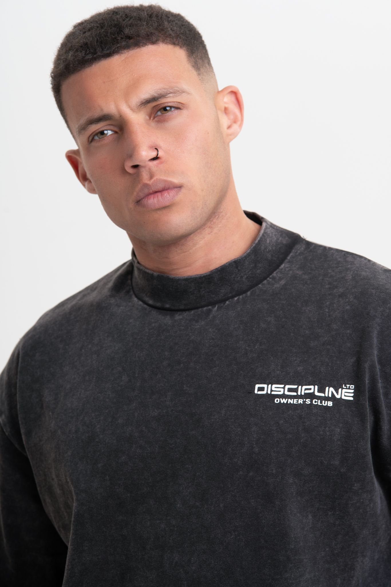 Discipline 365 Discipline 365 Men's Discipline Soft Oversized T-Shirt with Brand Detail in Grey - 3