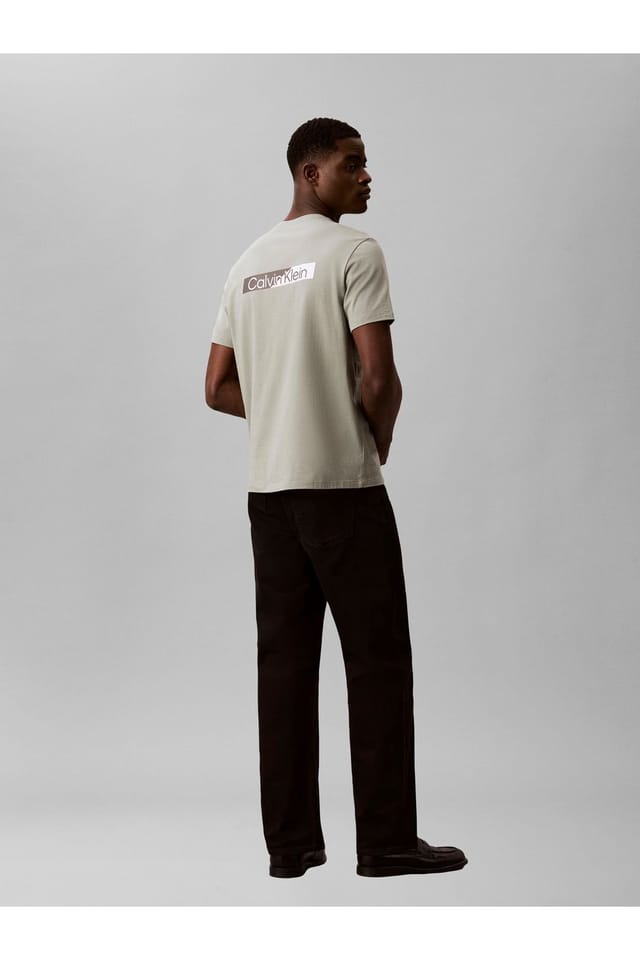Calvin Klein Calvin Klein Men's Ss Split Standard Graphic Tee Shadow in Grey - 3