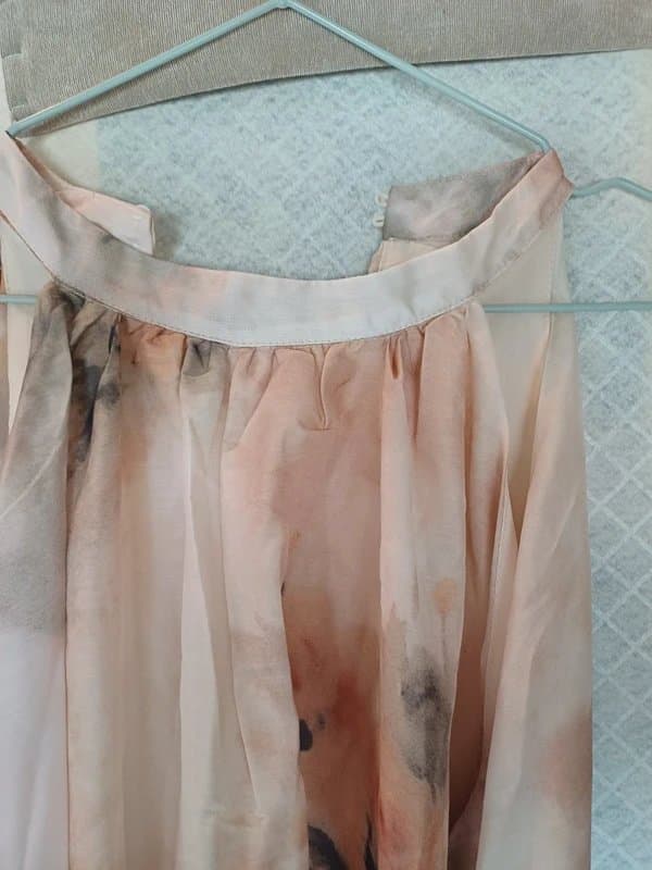 Shein Chiffon flower belted dress high neck