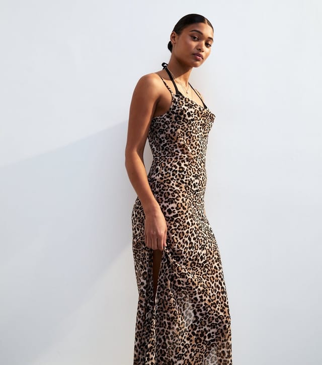 New Look Women's Brown Leopard Print Maxi Dress Cover Up New Look - 2