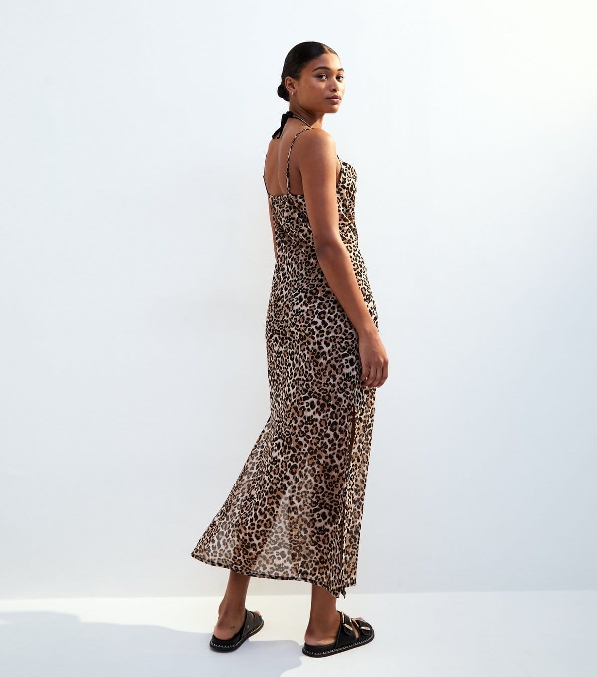 New Look Women's Brown Leopard Print Maxi Dress Cover Up New Look - 4