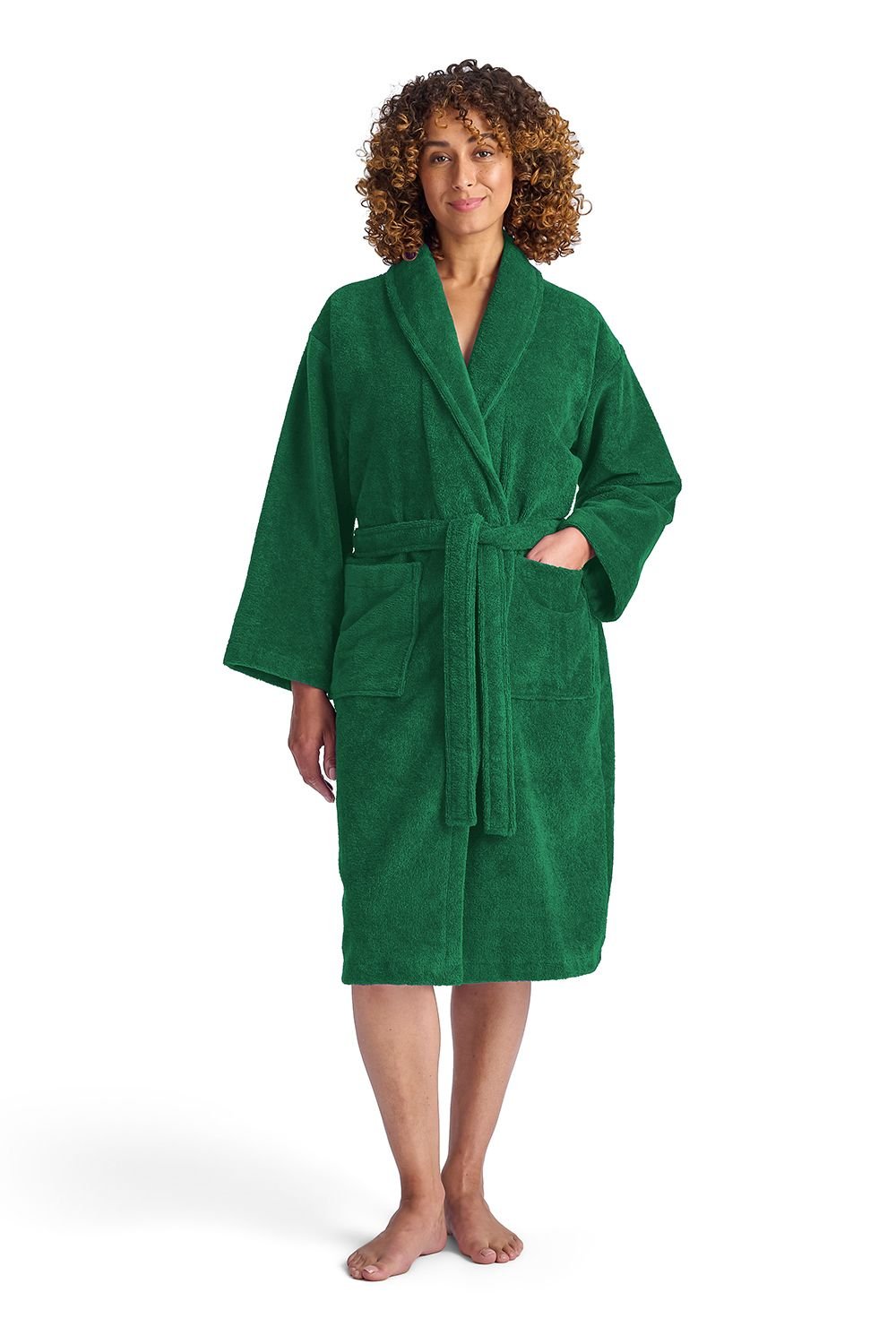 Christy CHRISTY Women's 'Supersoft Cosy' Microvelour Bath Robe in Green - 2