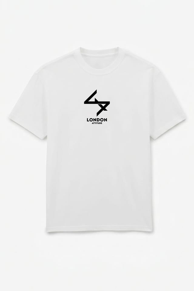 LONDON ATTITUDE LONDON ATTITUDE Men's Japanese Inspired Oversized Heavyweight Cotton White T-Shirt - 3