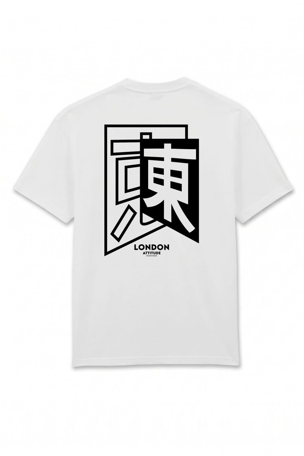 LONDON ATTITUDE LONDON ATTITUDE Men's Japanese Inspired Oversized Heavyweight Cotton White T-Shirt - 4
