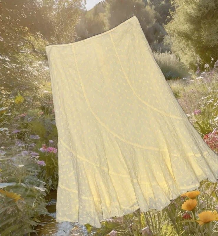 New Look Vintage baby yellow midi skirt