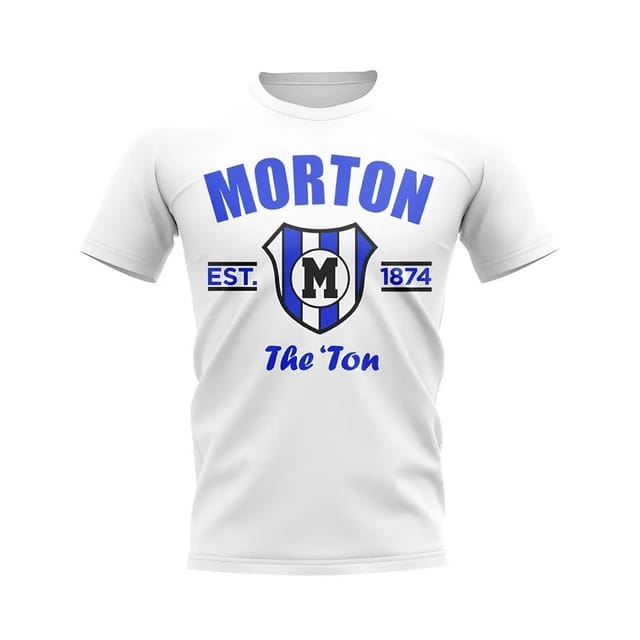 Morton Morton Men's Mens Greenock Established Football T-Shirt in White - 2