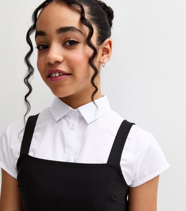 New Look Girls' Black Square Neck School Pinafore Dress New Look - 2