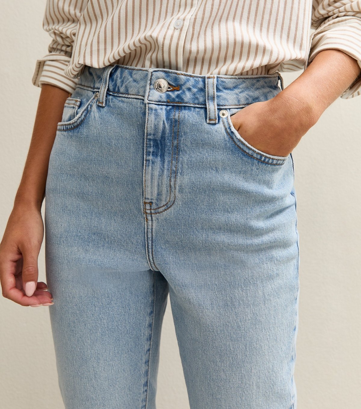 New Look Women's Petite Pale Blue Ankle Grazing Hannah Straight Leg Jeans New Look - 4