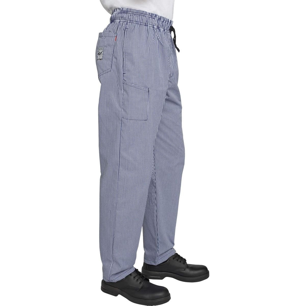 Le Chef Le Chef Men's Professional Checked Chef Trousers in Blue - 1