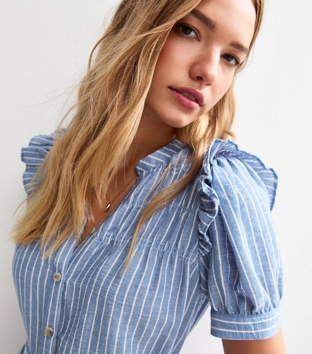 New Look Women's Blue Striped Belted Mini Dress New Look - 2
