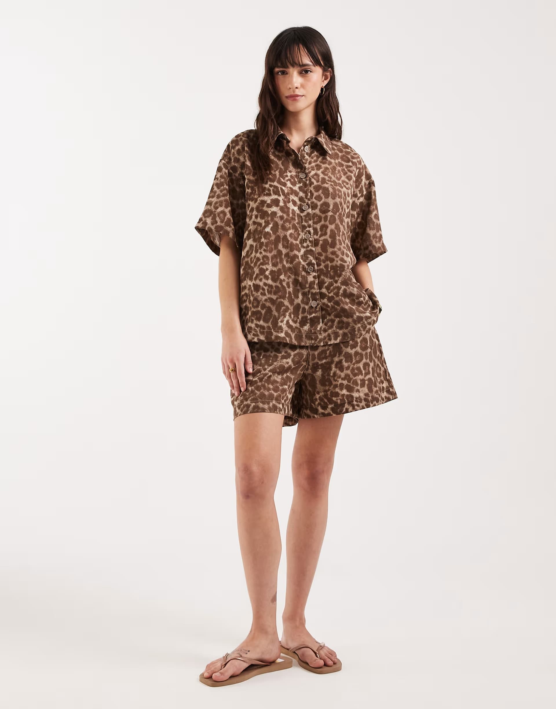 ASOS JJXX leopard print shorts co-ord