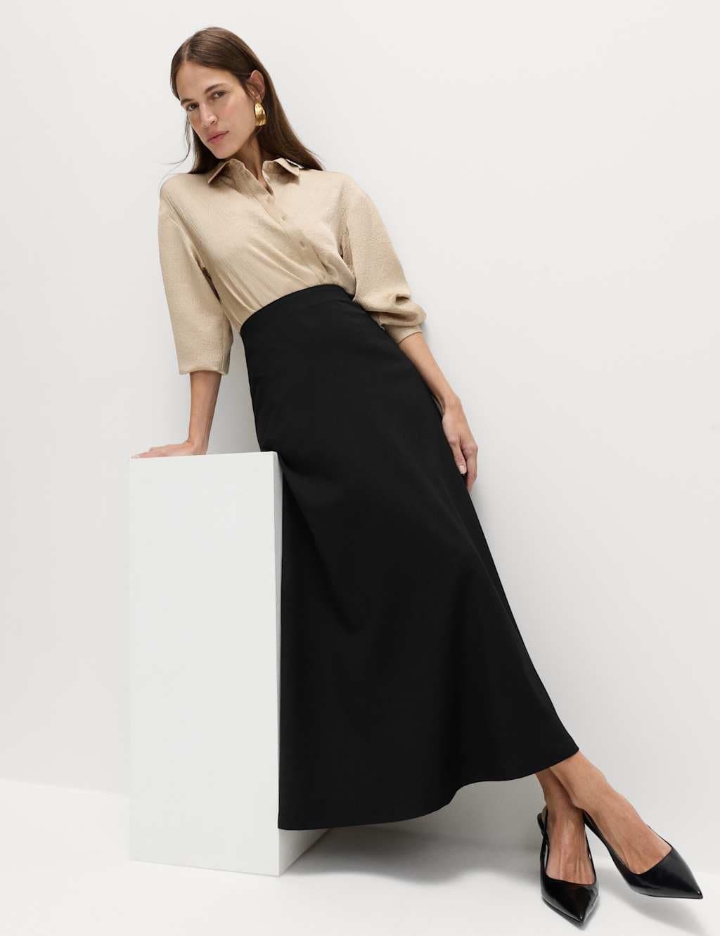 Marks & Spencer M&S Black A-Line Maxi Skirt