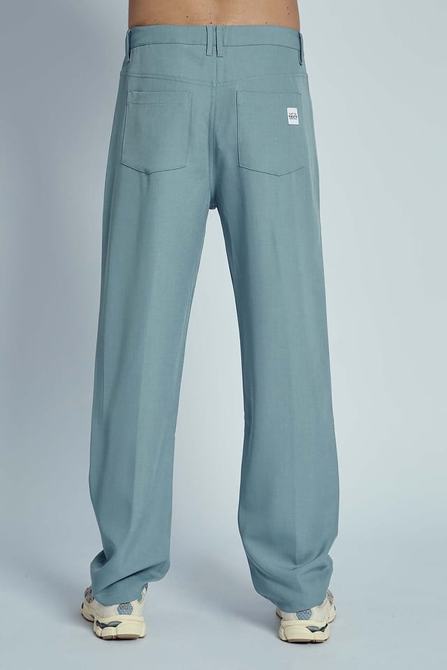 Native Youth Native Youth Men's Straight-Leg Tailored Trousers in Blue - 2