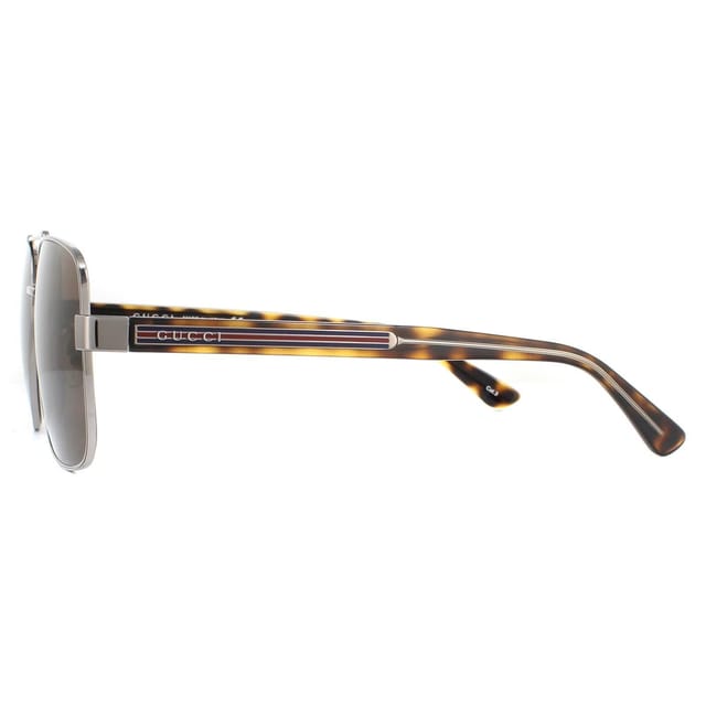 Gucci Gucci Men's Square Ruthenium Havana Brown Sunglasses in Grey - 3