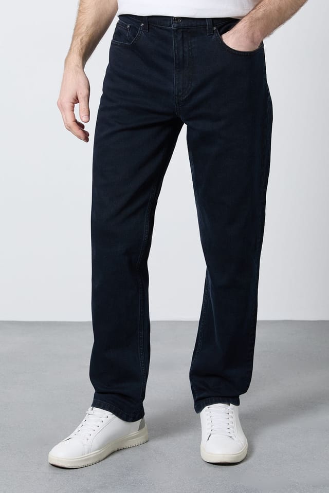 Maine Maine Men's Blue Black Rinse Premium Stretch Straight Fit in Dark Blue - 2