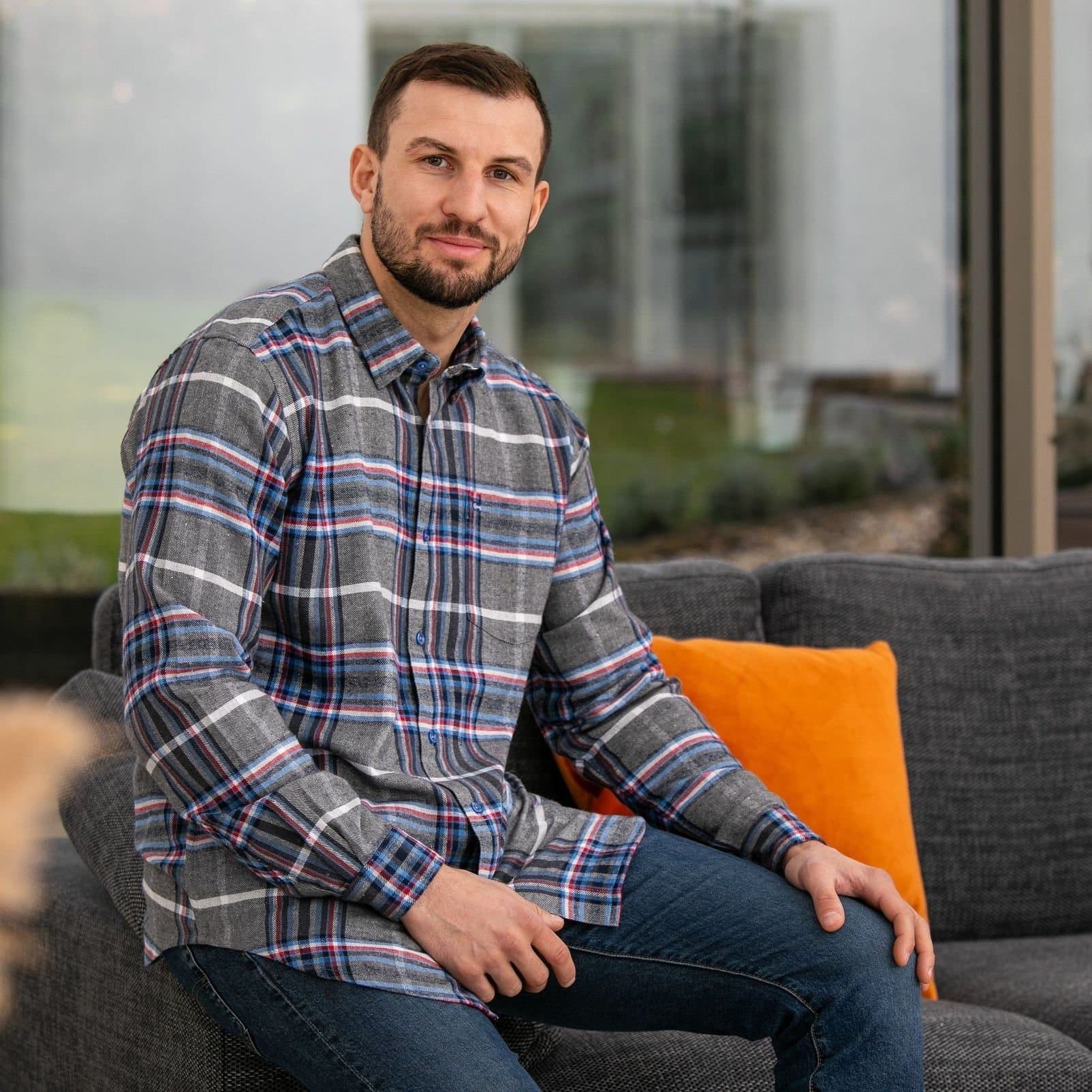 Peter Gribby Peter Gribby Men's Long Sleeve Check Shirt in Silver