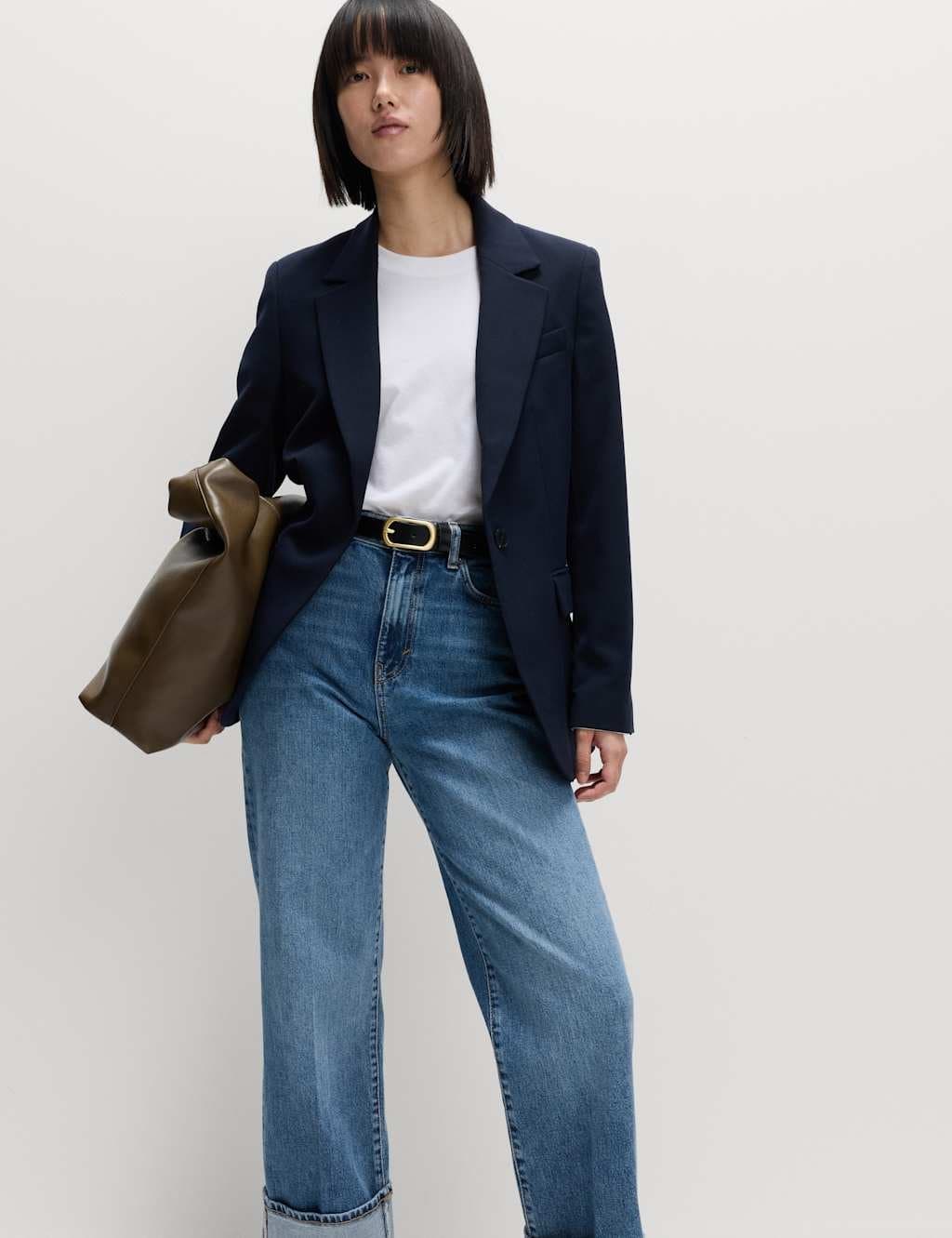 Marks & Spencer M&S Dark Navy Single Breasted Blazer
