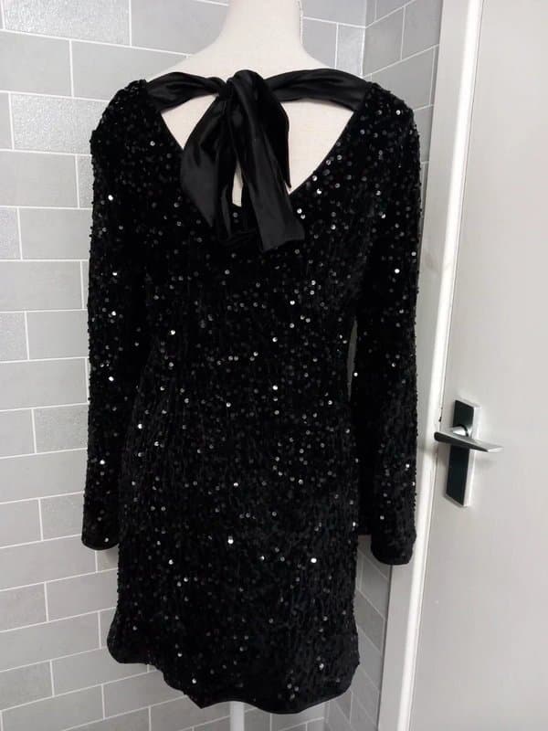 Source Unknown Black sequin dress size S uk 10