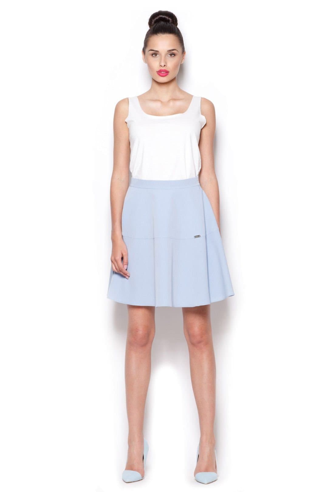 Love Lace Love Lace Women's Flared Circle Ruffle Mini Skirt in Baby Blue