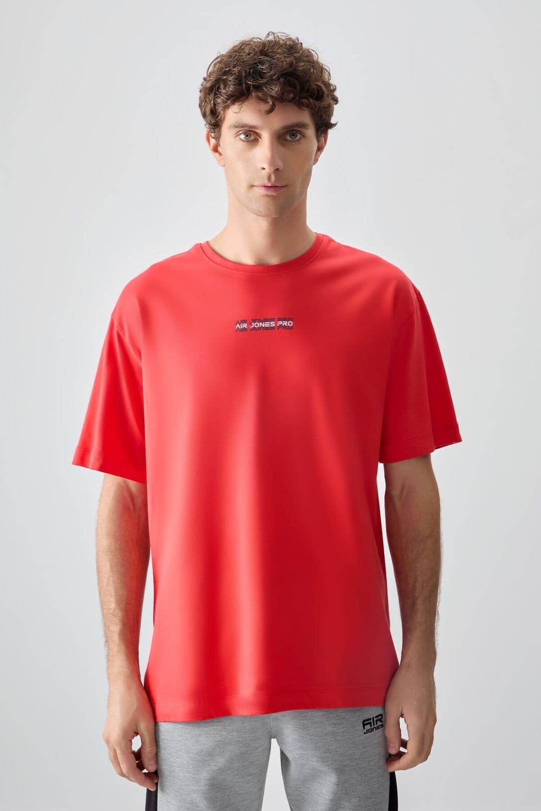 Tommy Life Tommy Life Men's Oversized Cotton Crew Neck Printed T-Shirt in Red - 4