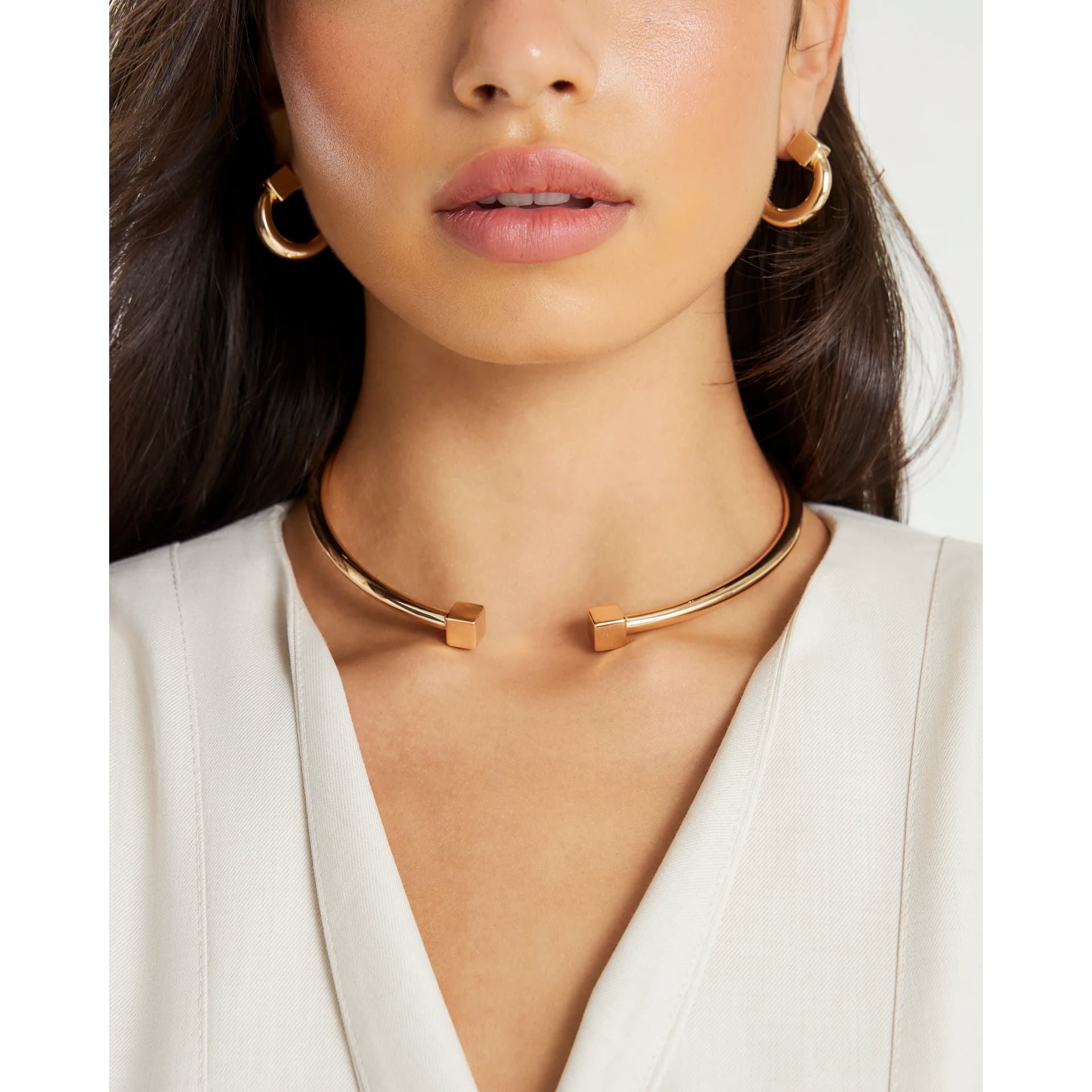 River Island River Island Womens Gold Hinged Necklace