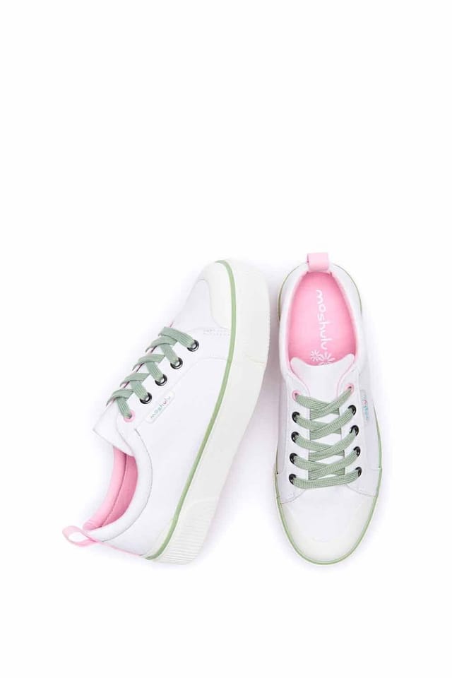 Moshulu Moshulu Women's 'Levan' Chunky Canvas Trainers in White - 2