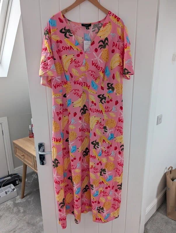 New Look Pink tropical patterned midi dress - New Look