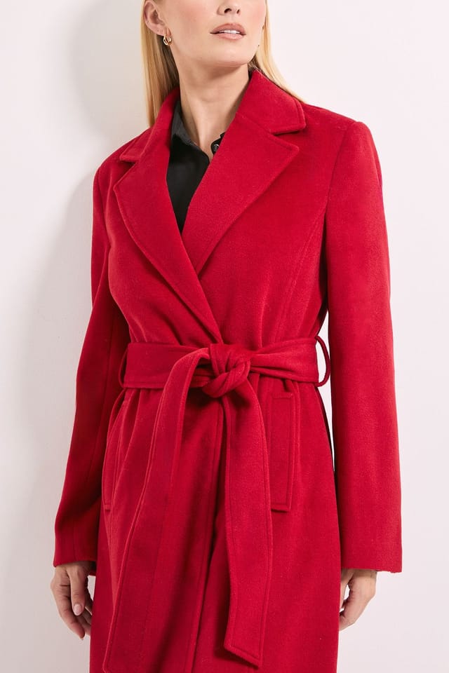 Wallis Wallis Women's Principles by Belted Maxi Coat in Red - 2