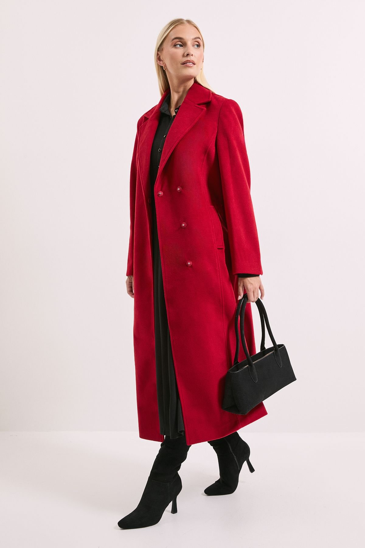 Wallis Wallis Women's Principles by Belted Maxi Coat in Red - 4