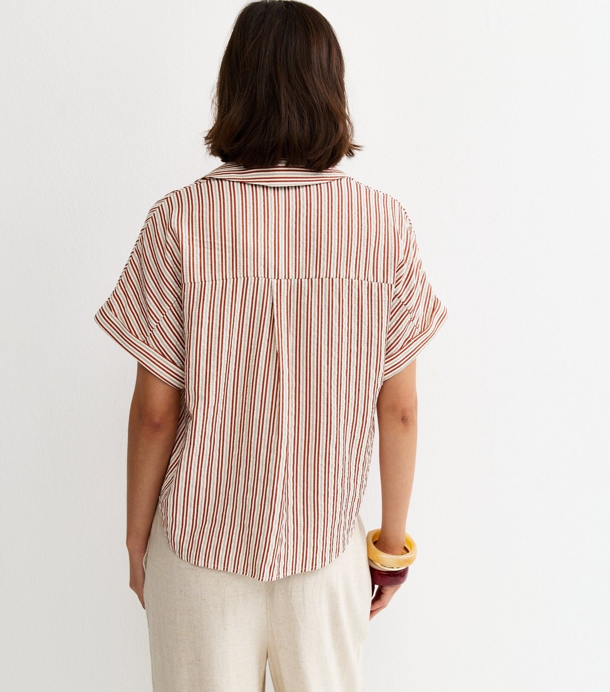 New Look Women's Red Seersucker Stripe Shirt New Look - 4