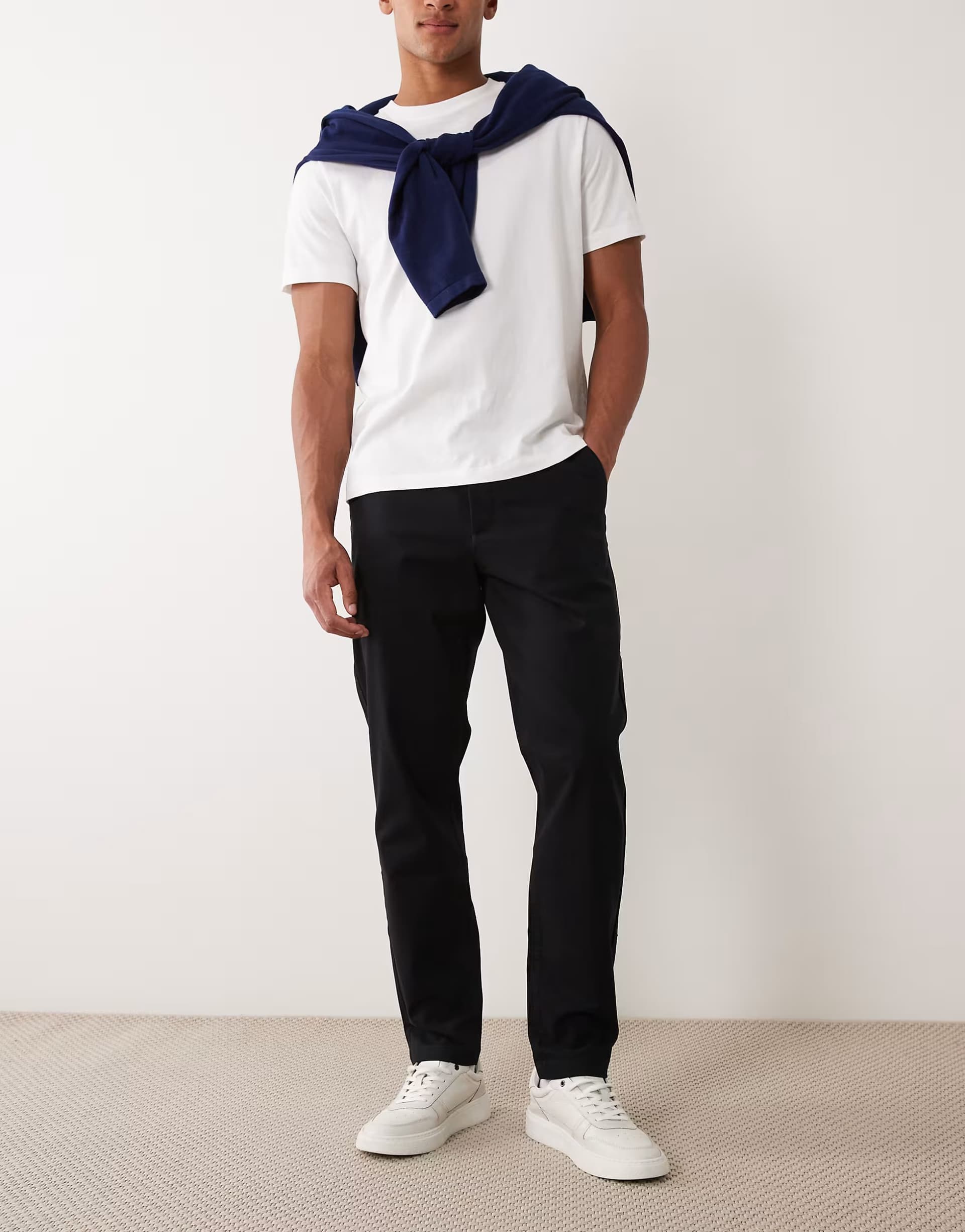 ASOS ASOS DESIGN tapered chinos in black
