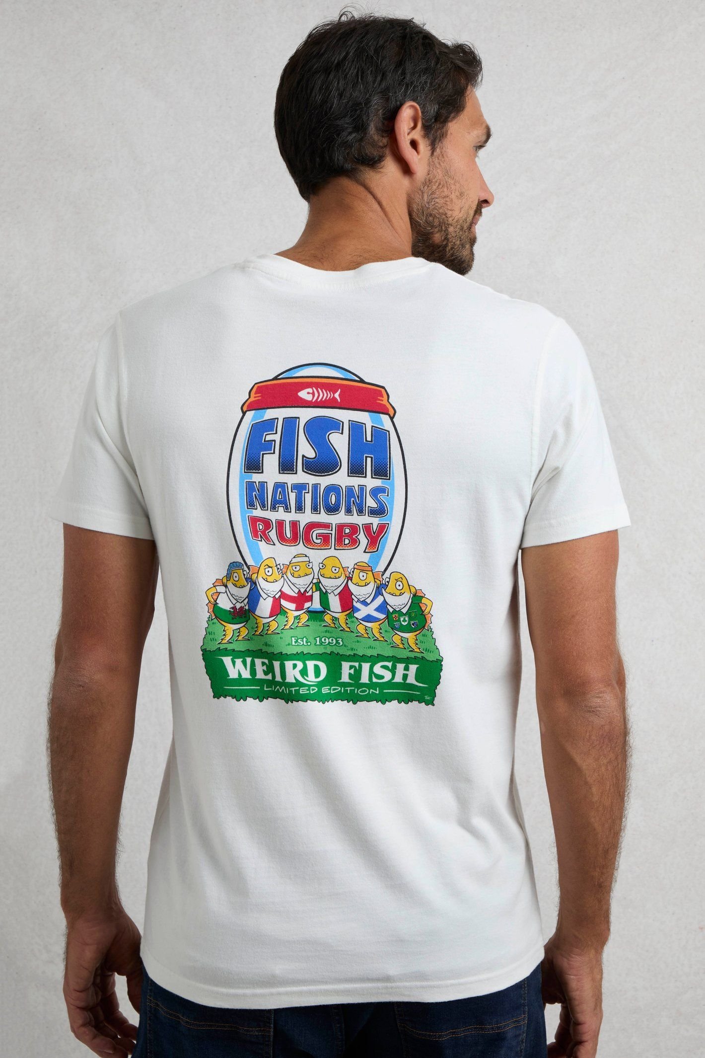 Weird Fish Weird Fish Men's Fish Nations Artist T-Shirt in White - 3