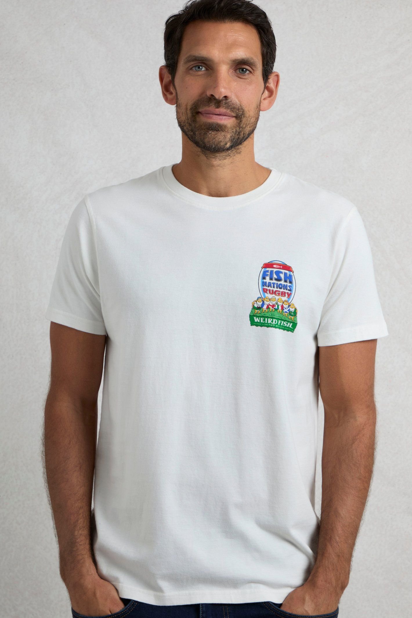 Weird Fish Weird Fish Men's Fish Nations Artist T-Shirt in White - 4