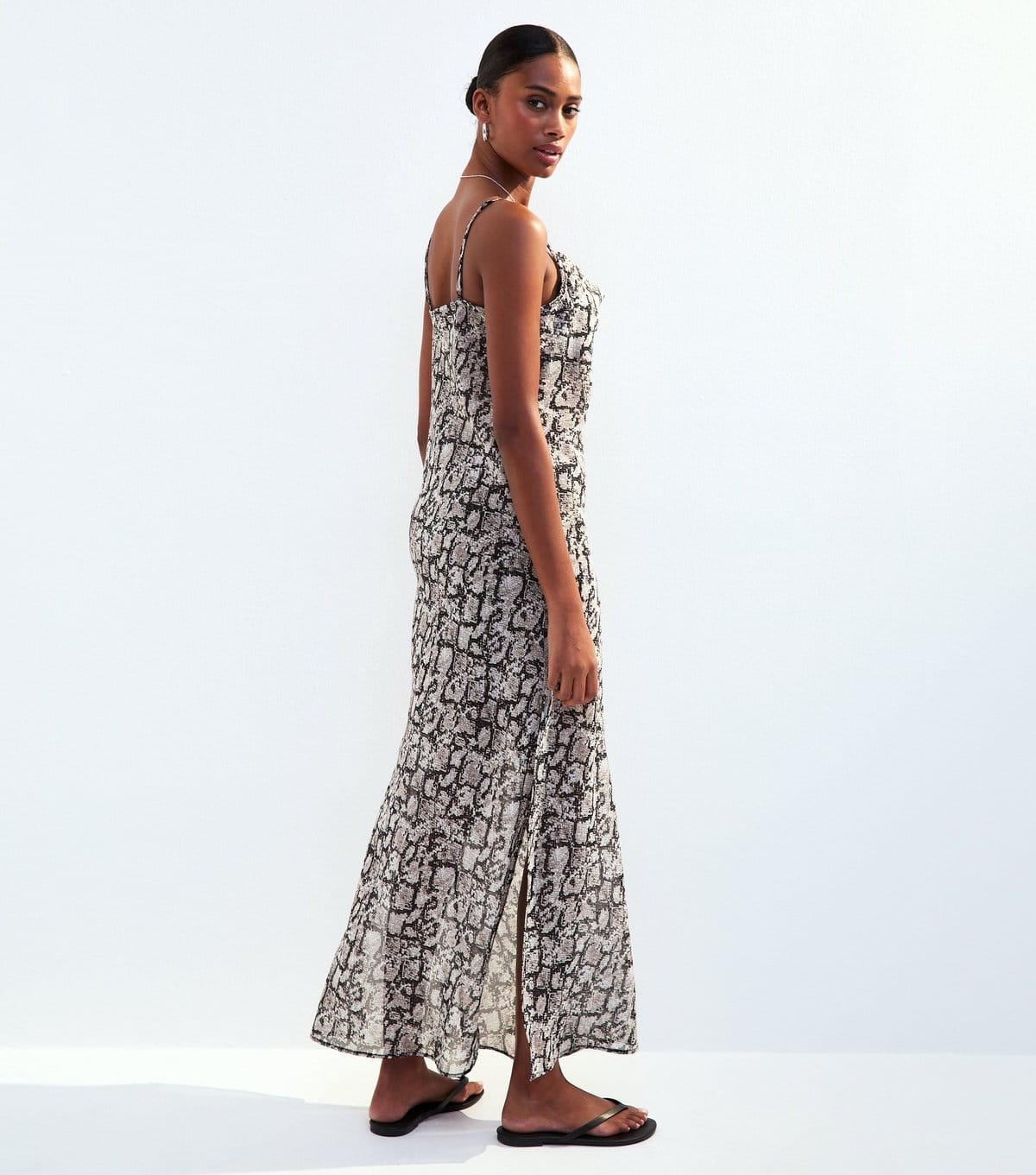 New Look Women's Black Snake Print Cowl Neck Maxi Beach Dress New Look - 4